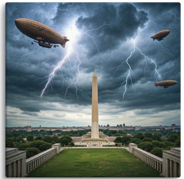 Storm Over the Republic - Fuzionique Process Art on Canvas